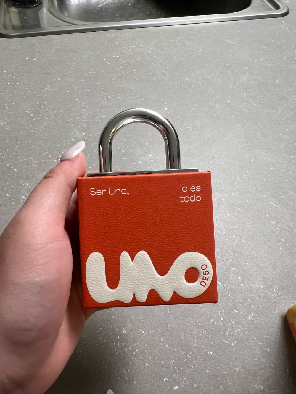 Uno Deso Orange Padlock - Decorative Statement Lock
